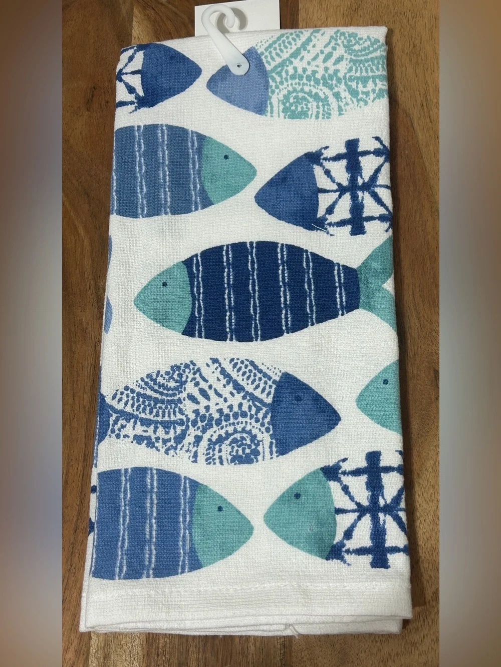 Ritz Hobby Lobby Cotton Dish Towel Blue Fish Kitchen Lake Beach 16”X26” NEW